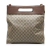 Gucci B Gucci Brown Beige Coated Canvas Fabric GG Supreme Neo Vintage Soft Tote Italy