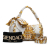 Fendi AB Fendi White with Multi Silk Fabric Versace Fendace Baguette Italy