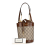 Gucci AB Gucci Brown Beige Coated Canvas Fabric GG Supreme Horsebit 1955 Bucket Bag Italy