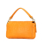 Fendi AB Fendi Orange Calf Leather Zucca Embossed Baguette Satchel Italy