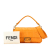 Fendi AB Fendi Orange Calf Leather Zucca Embossed Baguette Satchel Italy