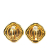 Chanel B Chanel Gold Gold Plated Metal CC Clip On Earrings France