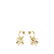 Chanel B Chanel Gold Gold Plated Metal Clover Hoop Push Back Earrings France