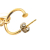 Chanel B Chanel Gold Gold Plated Metal Clover Hoop Push Back Earrings France