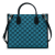 Gucci A Gucci Blue with Black Canvas Fabric GG Satchel Italy