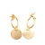 Chanel B Chanel Gold Gold Plated Metal Round Swing Push Back Earrings France