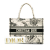 Christian Dior B Dior White Canvas Fabric Small Zodiac Book Tote Italy