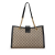 Gucci B Gucci Brown Beige with Black Coated Canvas Fabric Medium GG Supreme Padlock Tote Italy