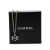 Chanel B Chanel Black with Silver Resin Plastic Square CC Rhinestone Pendant Necklace France