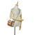 Gucci AB Gucci Brown Beige with Multi Calf Leather Small Raffia GG Marmont Crossbody Italy