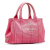 Prada B Prada Pink Canvas Fabric Canapa Logo Satchel India