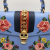 Gucci Sylvie Top Handle Bag Blue Leather Floral Embroidered Medium