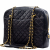 Chanel Vintage Black Matelassé Lambskin Shoulder Bag