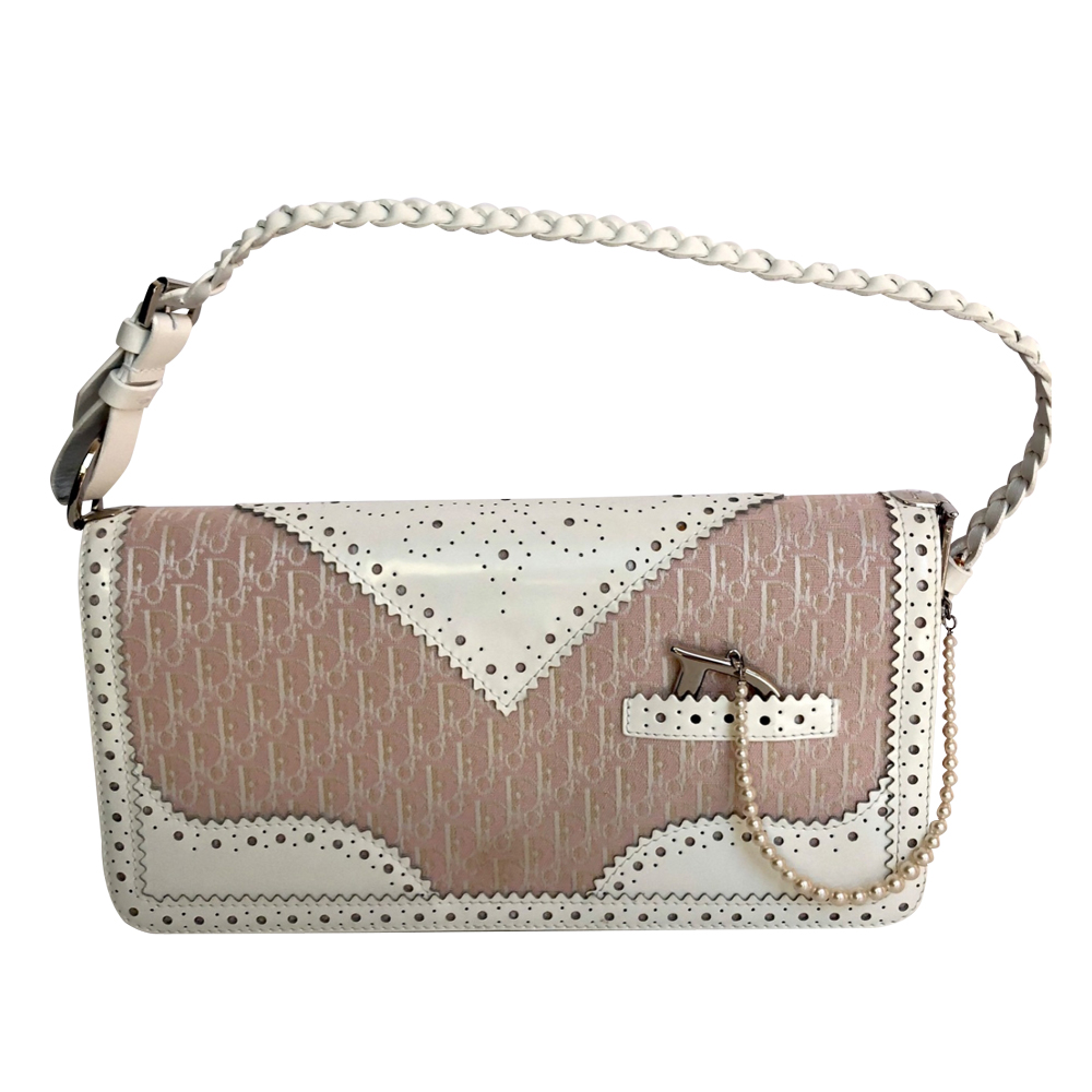 Christian Dior 2000s Pink Monogram Pouch Handbag  INTO