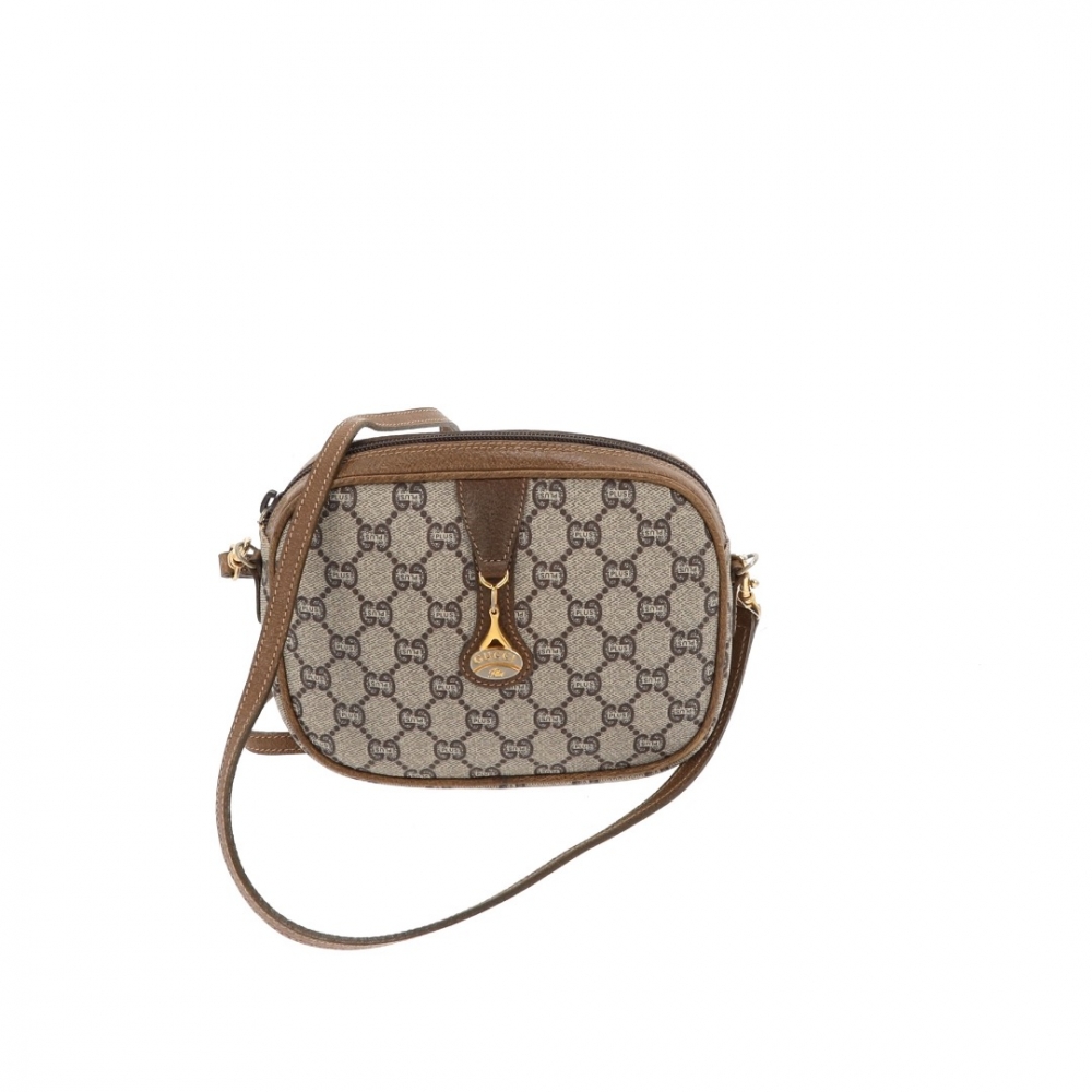 Gucci Brown Plus GG Coated outlets Canvas Crossbody