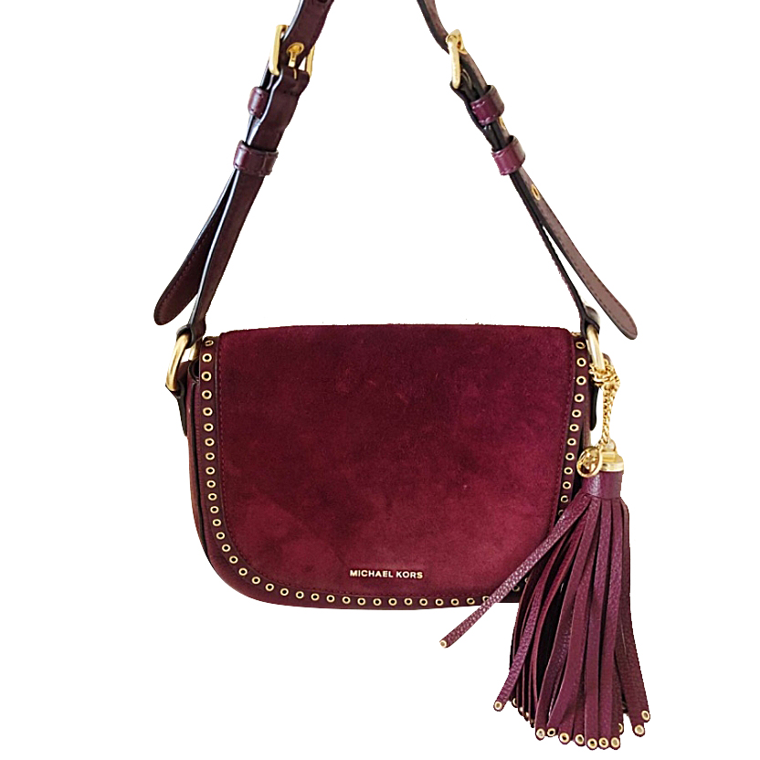 Michael Kors Jamie Suede Saddle Bag Medium Lilac Amazoncouk Fashion