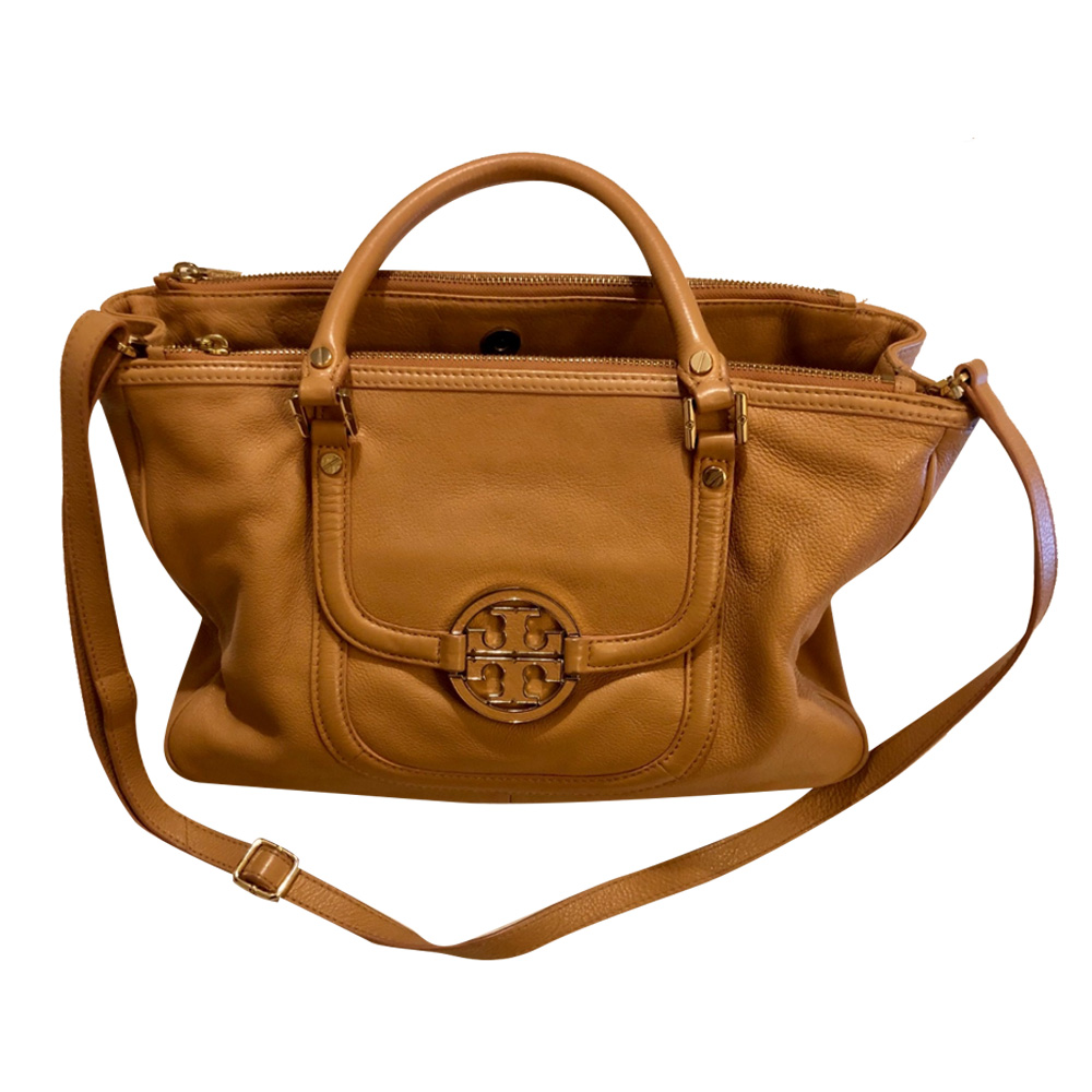 Leather crossbody bag Tory Burch Brown in Leather - 25898581