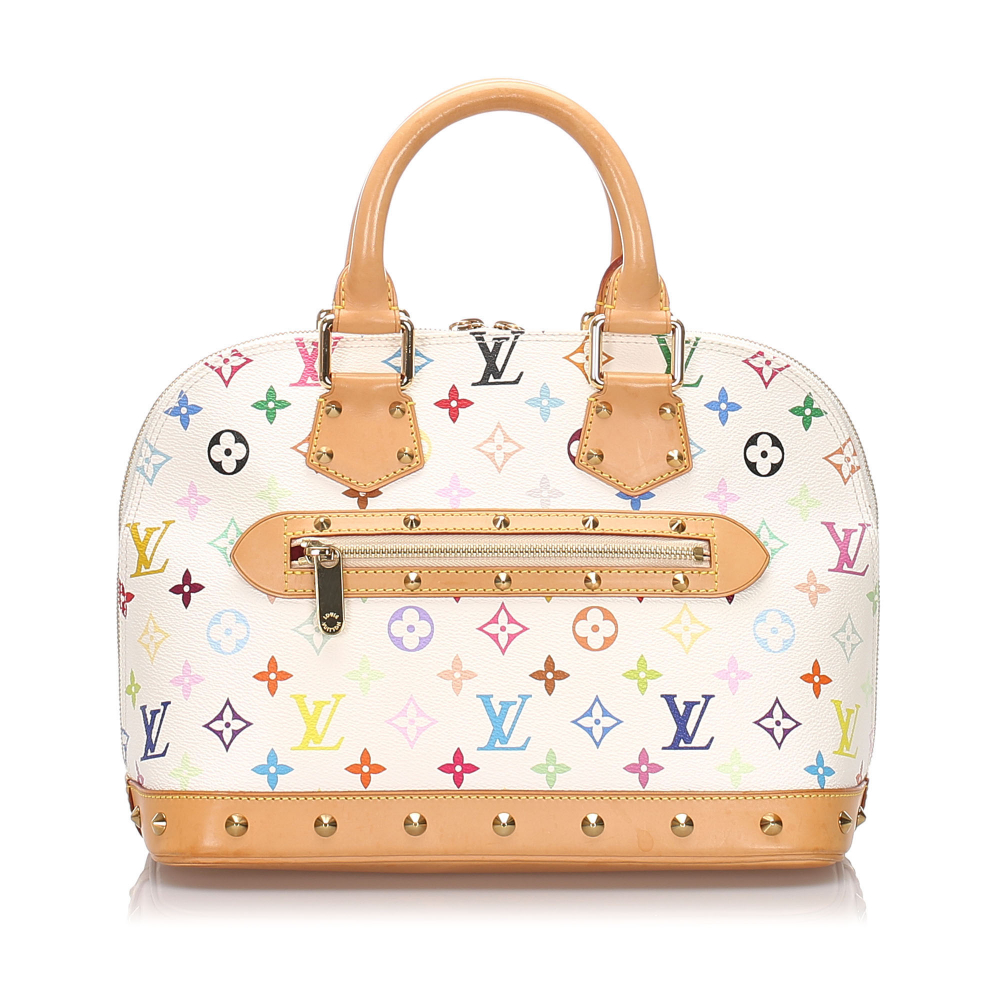 Louis Vuitton B Louis Vuitton White Monogram Multicolore Canvas Canvas Monogram Multicolore Alma PM France