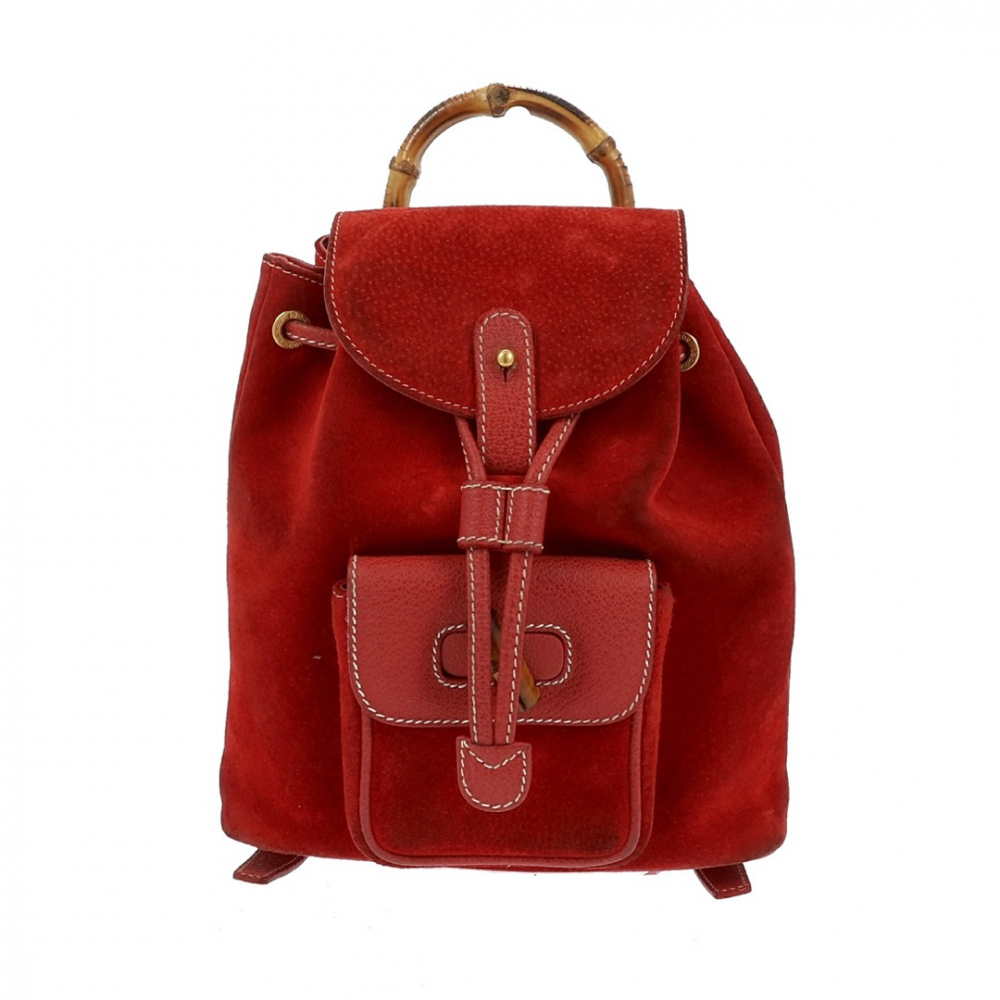 gucci bamboo suede backpack