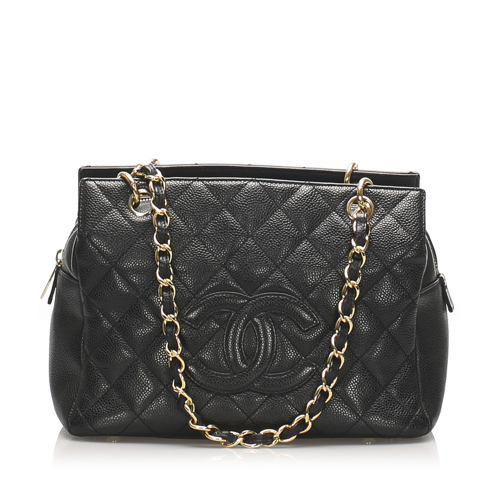 Chanel B Chanel Black Caviar Leather Leather Caviar Petite Timeless Shopping Tote Bag France