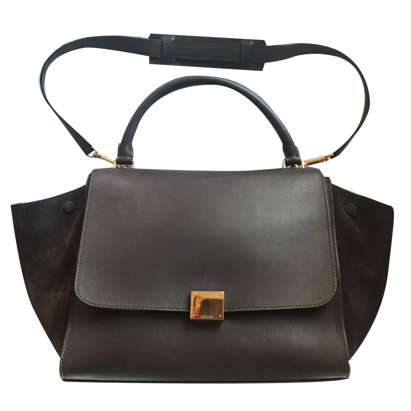 Celine Trapeze Medium Leather Suede Handbag