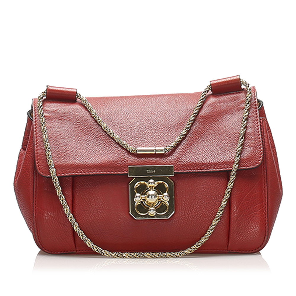 Chloé B Chloe Red Calf Leather Elsie Crossbody Bag France