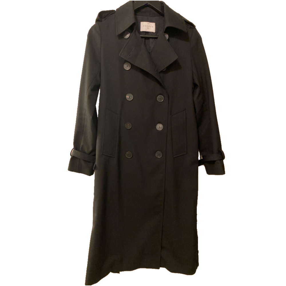 black coat trench