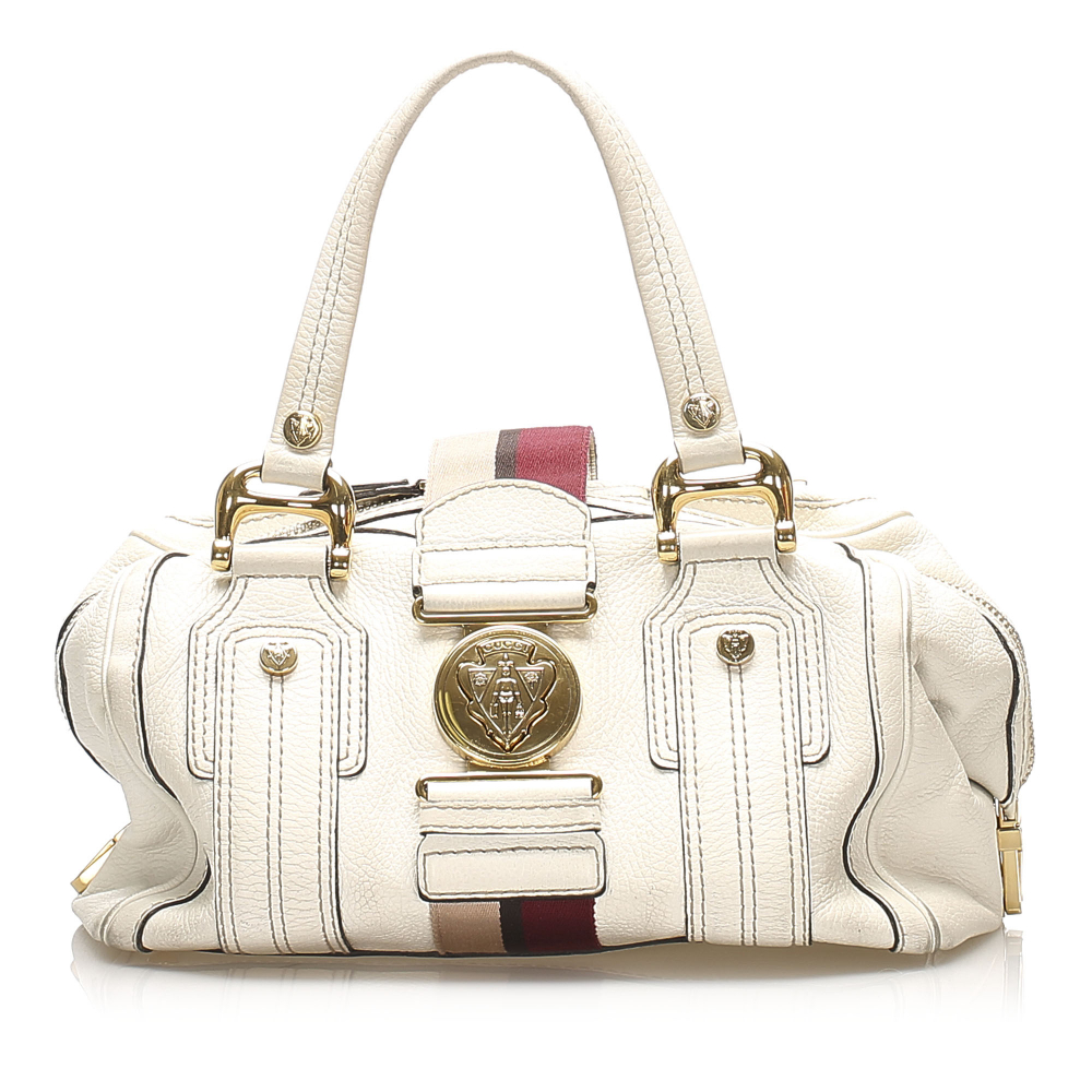 white gucci boston bag