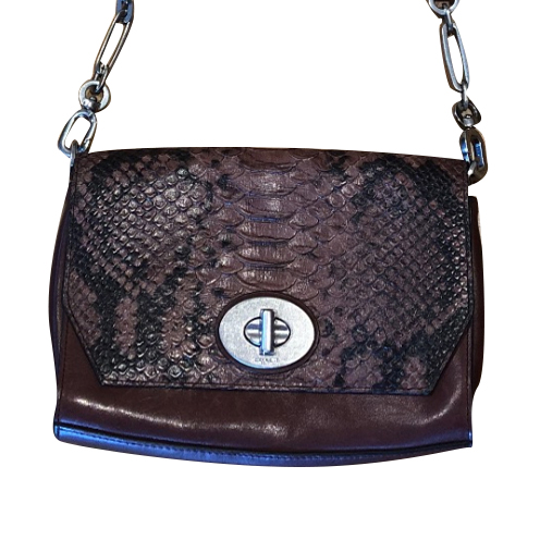 Coach Brown crocodile effect bag