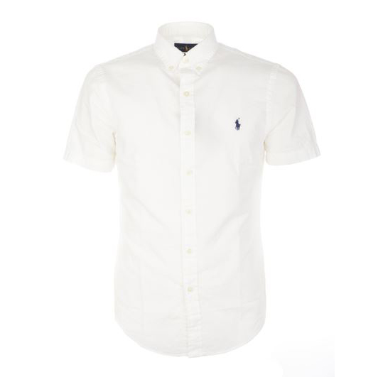 ralph lauren white short sleeve button down