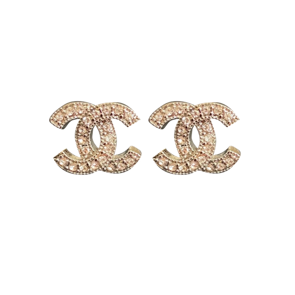 chanel cc earrings silver