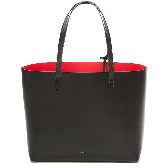 Mansur Gavriel Large tote in classic Black&Fiamma