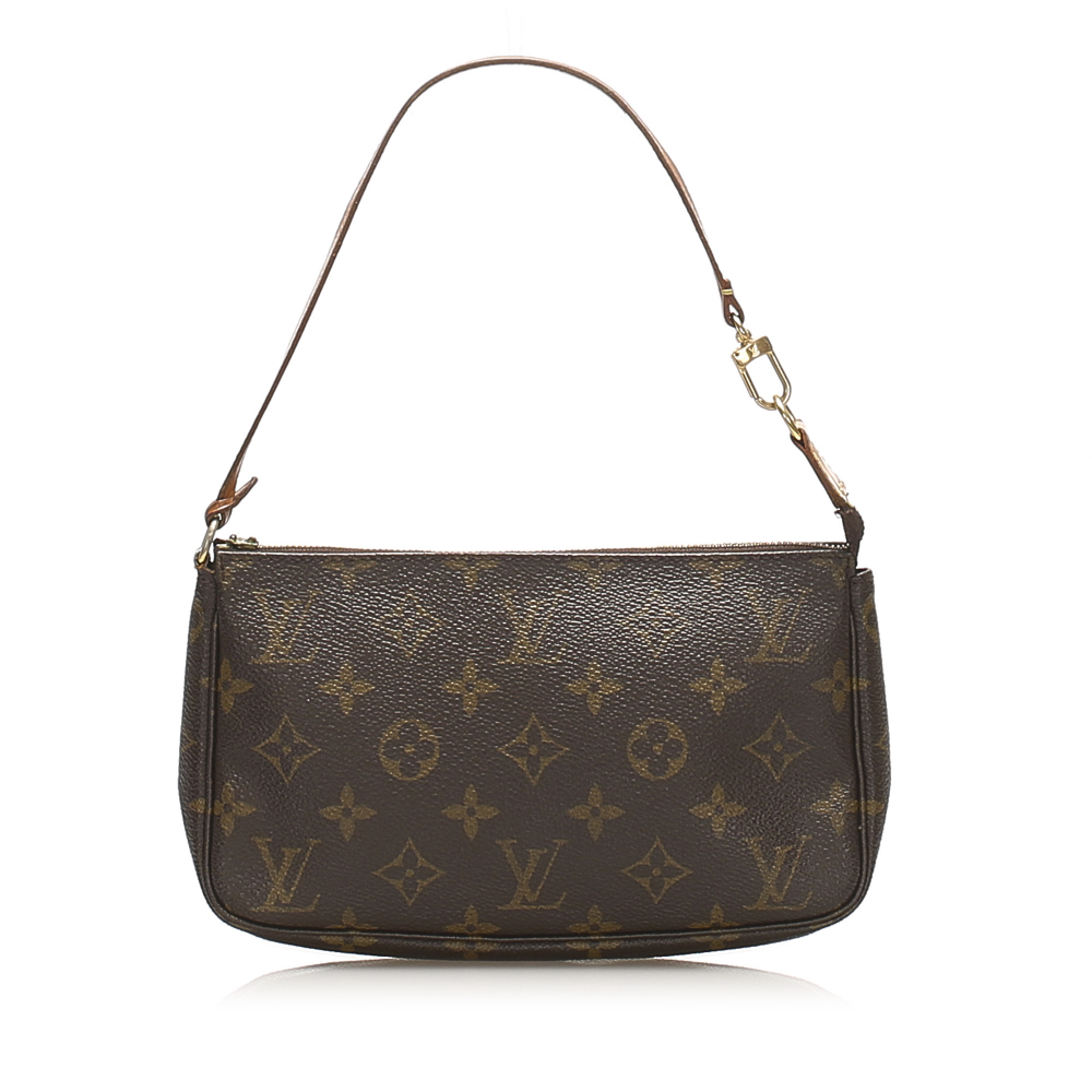 Louis Vuitton B Louis Vuitton Brown Monogram Canvas Canvas Monogram Pochette Accessoires FRANCE