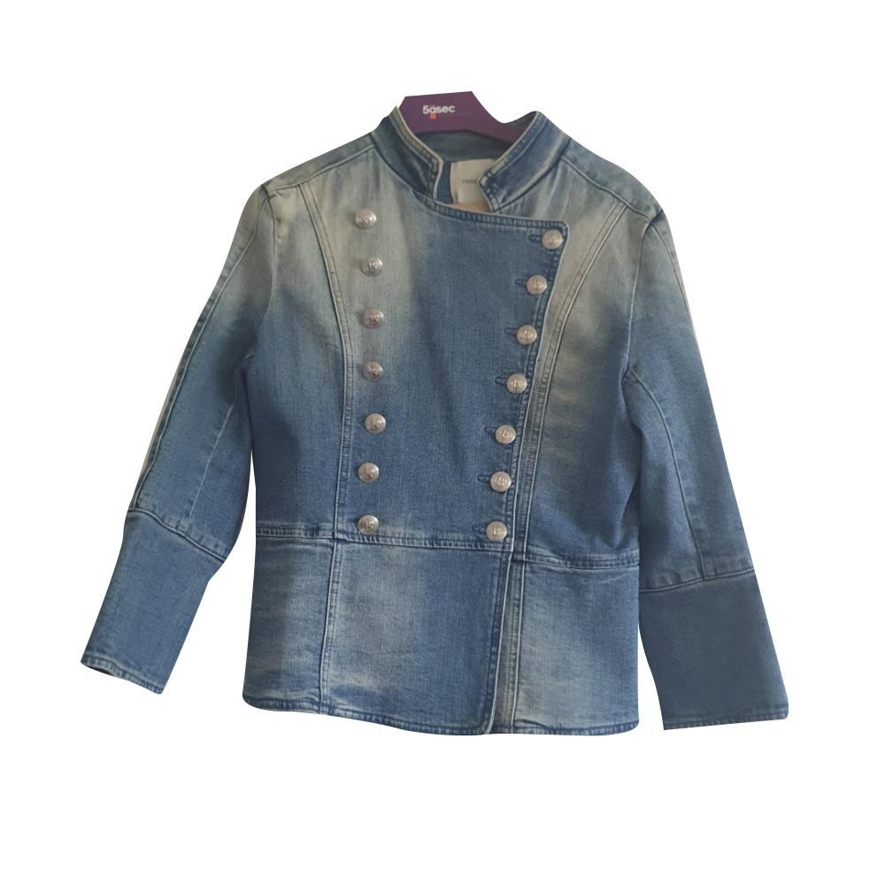 Blue Denim jacket with fringes Balmain - Vitkac Spain