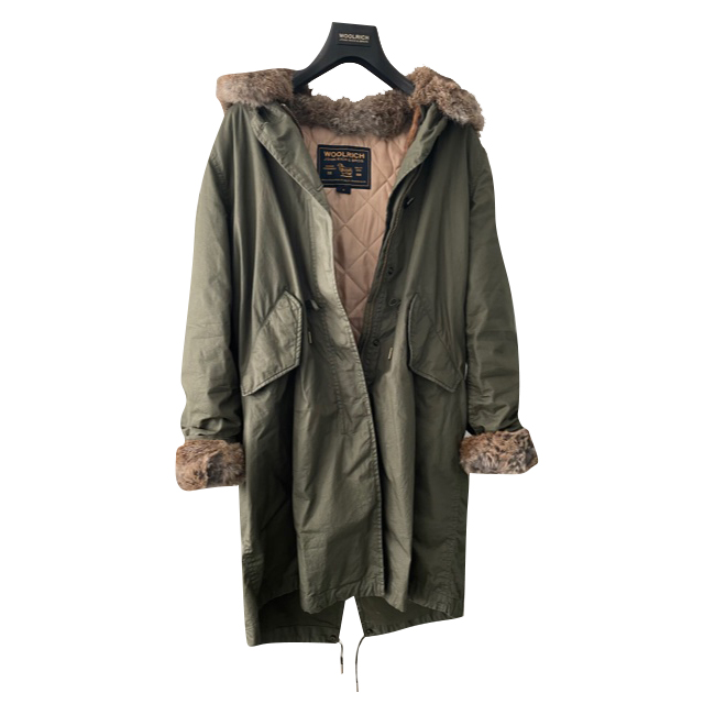 Parka green fully removable lining and fur Woolrich