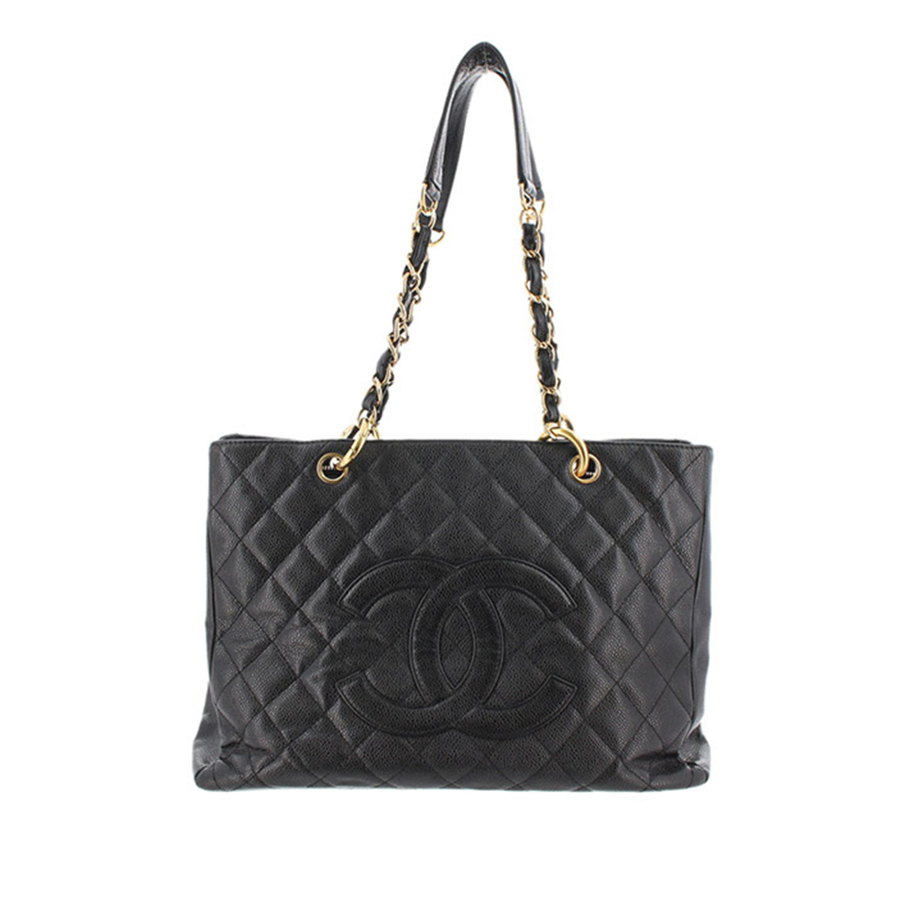 Chanel B Chanel Black Caviar Leather Leather Caviar Grand Shopping Tote ITALY