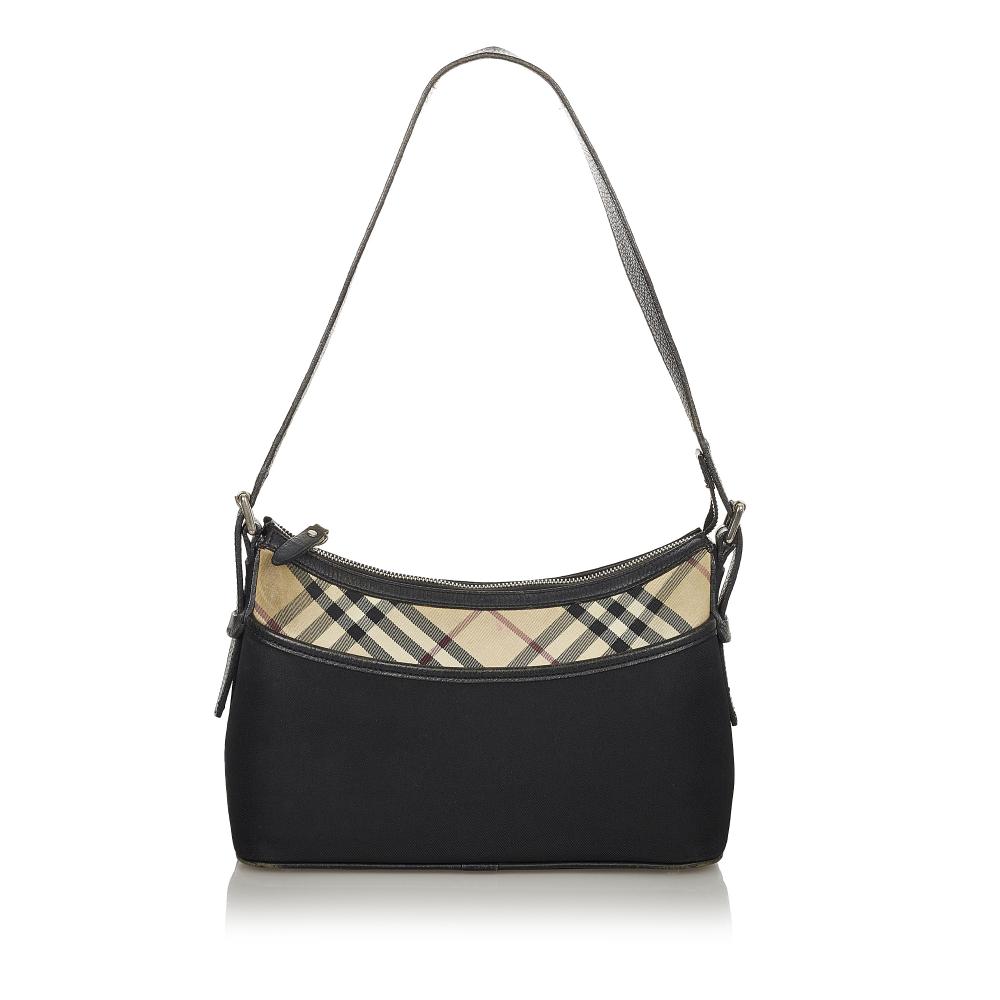 Burberry B Burberry Black with Multi Calf Leather Nova Check Shoulder Bag United Kingdom