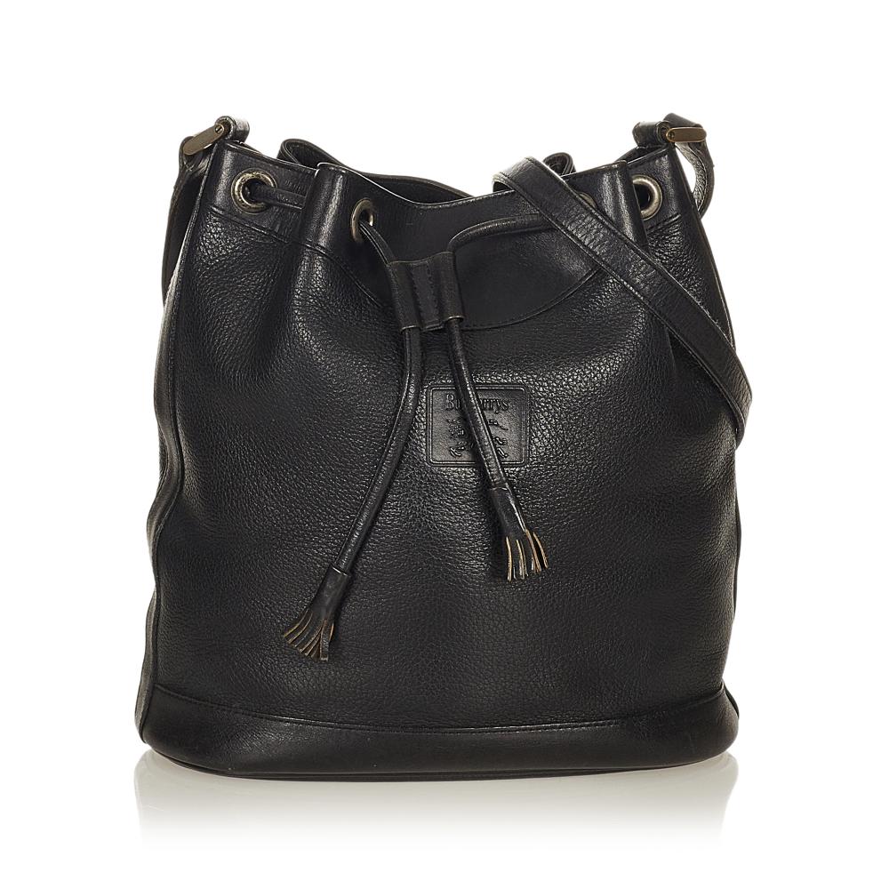 Burberry B Burberry Black Calf Leather Bucket Bag United Kingdom