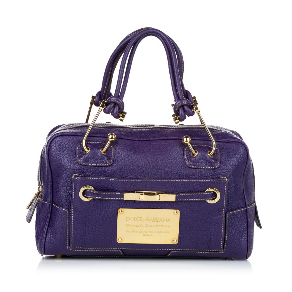 Dolce&Gabbana B Dolce&Gabbana Purple Calf Leather Handbag Italy