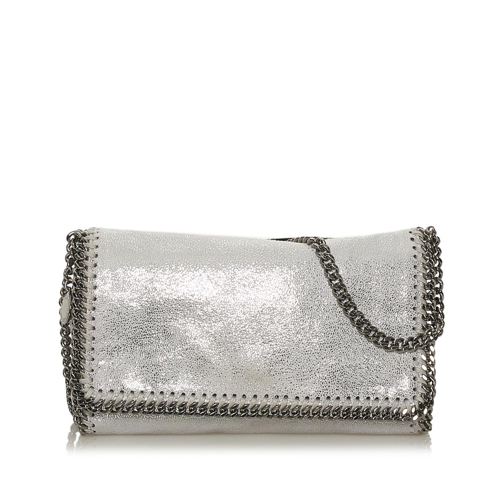 Stella McCartney AB Stella McCartney Silver Fabric Falabella Crossbody Bag Italy