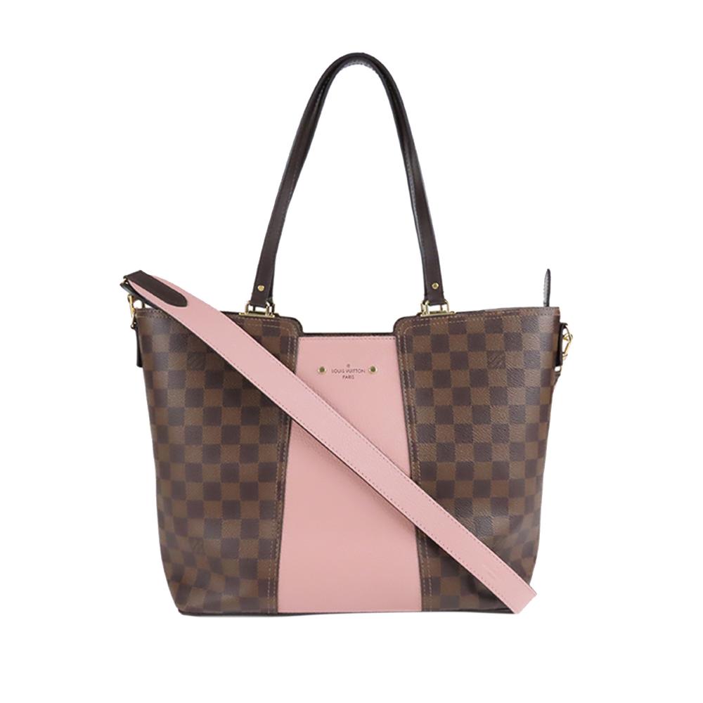 Louis Vuitton B Louis Vuitton Brown with Pink Damier Canvas Canvas Damier Ebene Jersey Satchel France