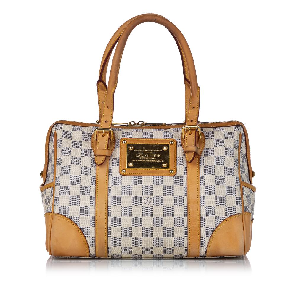 Louis Vuitton B Louis Vuitton White with Blue Damier Canvas Canvas Damier Azur Berkeley FRANCE