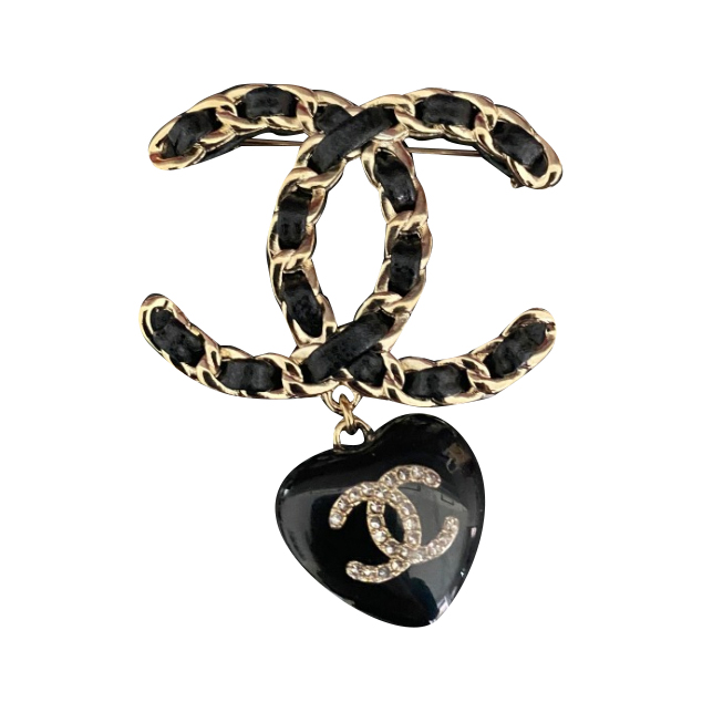 Chanel leather clearance brooch