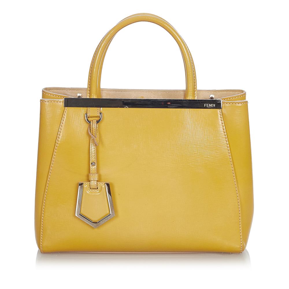 Fendi B Fendi Yellow Calf Leather Petit 2Jours Handbag Italy