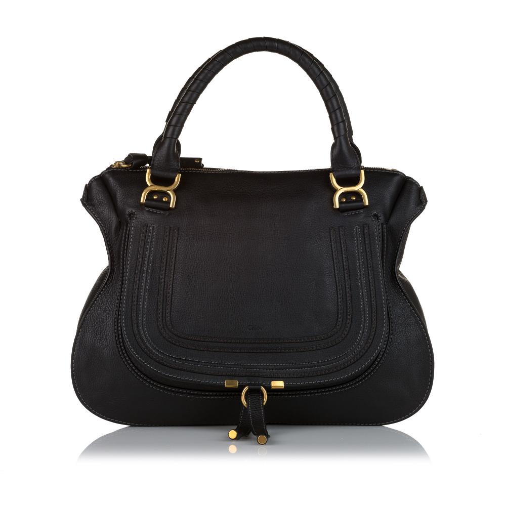 Chloé B Chloe Black Calf Leather Marcie Tote Bag France