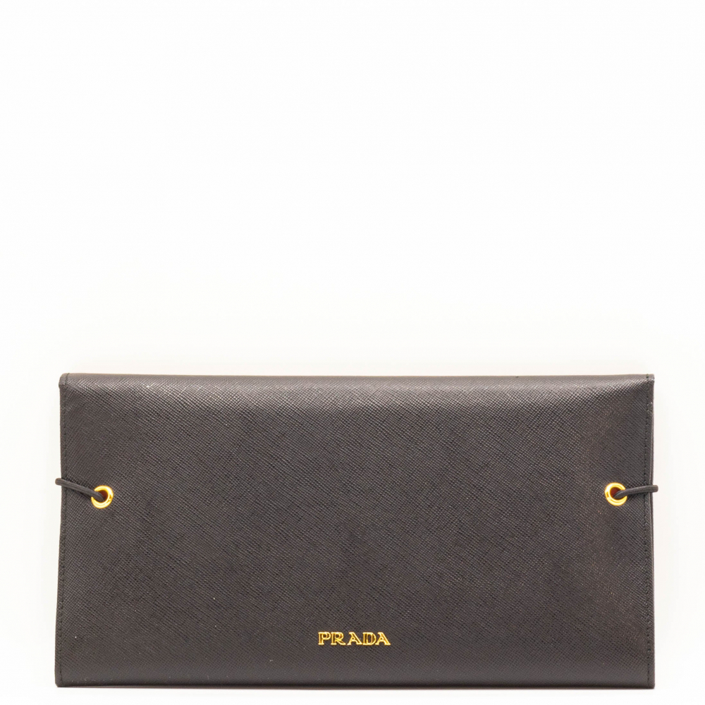 Prada Black Leather Document Holder