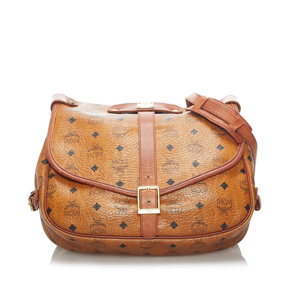 MCM B MCM Brown Calf Leather Visetos Crossbody Bag Germany