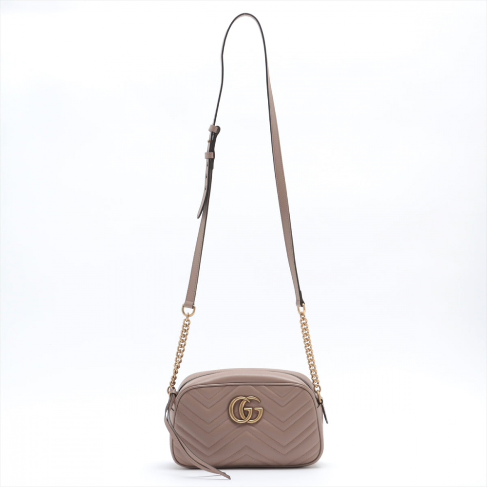 Gucci GG Beige Marmont Crossbody Bag Matelassé Leather