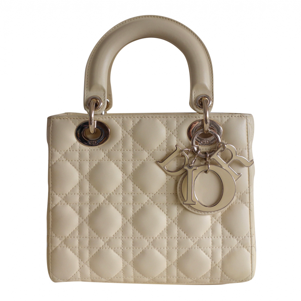 Christian Dior Lady Dior pale yellow bag