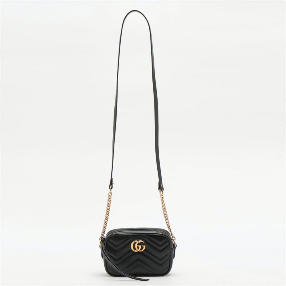 Gucci GG Marmont Chain Bag Black Leather